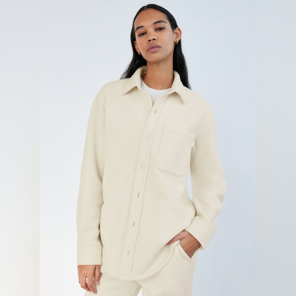 Aritzia TNA Polar Shirt Jacket - Polartec® 200 Fleece - Cream - TNA Size 2